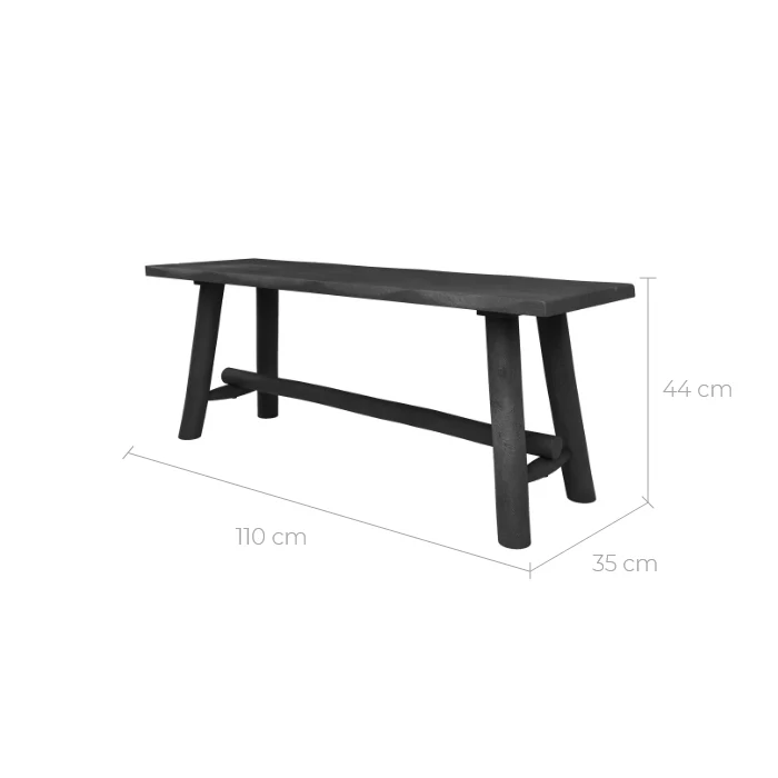 Banc noir Toxis 110 cm