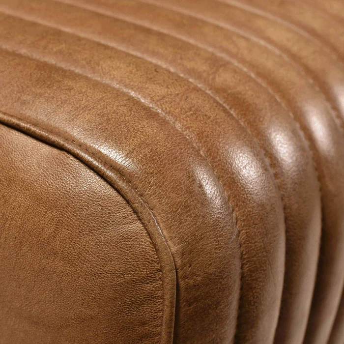 Tabouret Morena en cuir marron