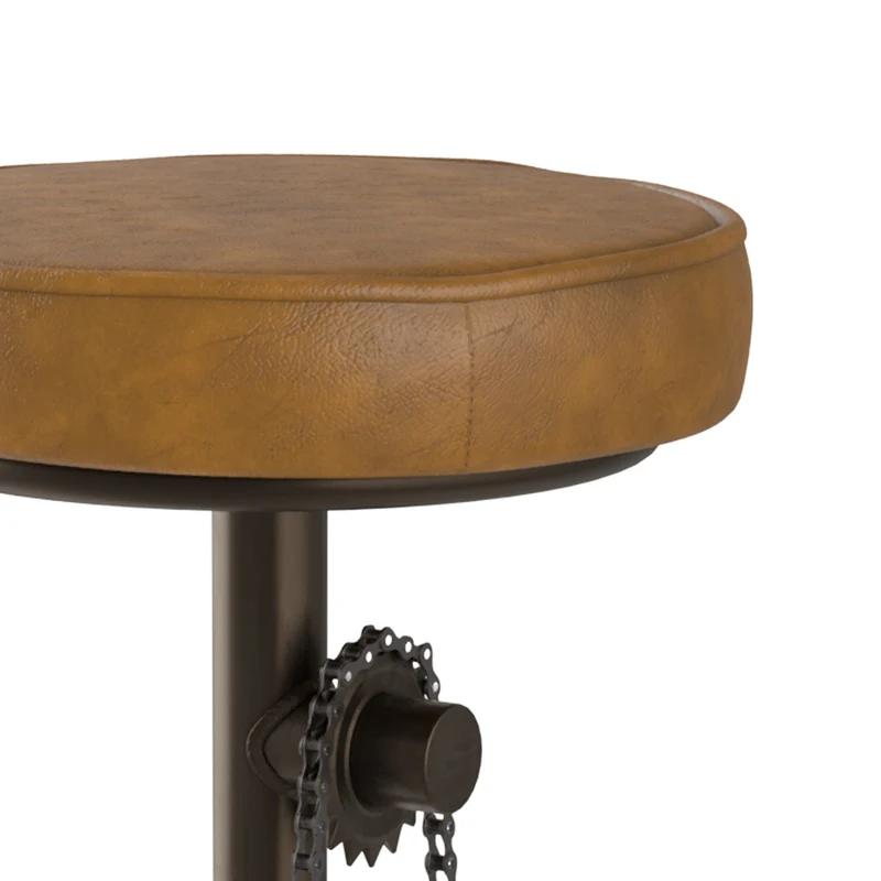 Tabouret de bar indus Gaya en cuir 73 cm