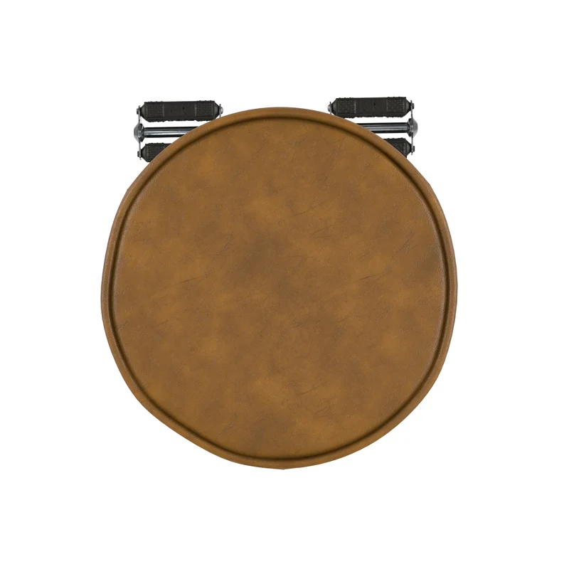 Tabouret de bar indus Gaya en cuir 73 cm