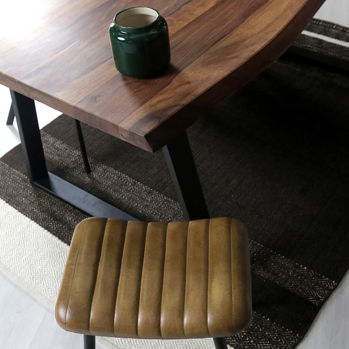 Tabouret Bidar en cuir