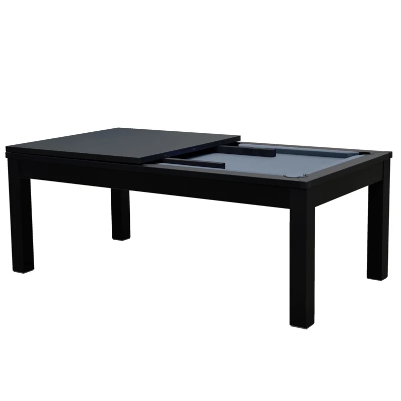 Table de Billard Eddie convertible noire tapis gris