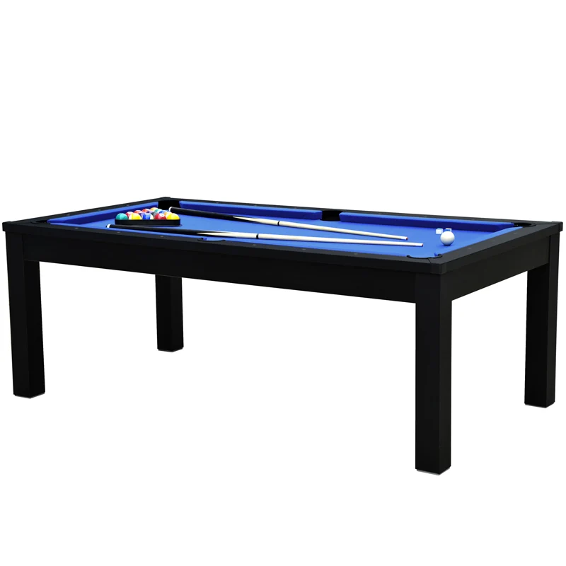 Table de Billard Eddie convertible noire tapis bleu