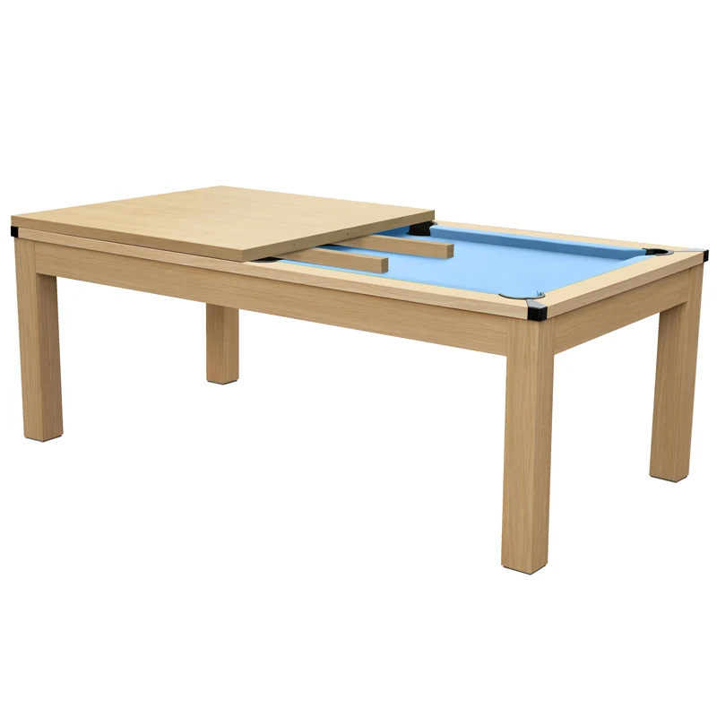 Table de Billard Eddie convertible hêtre tapis bleu