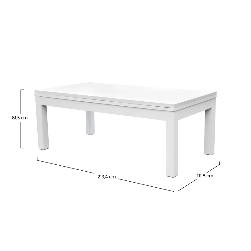 Table de Billard Eddie convertible blanche tapis vert
