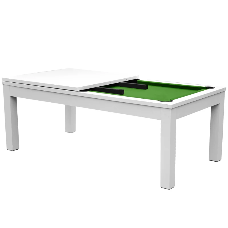 Table de Billard Eddie convertible blanche tapis vert