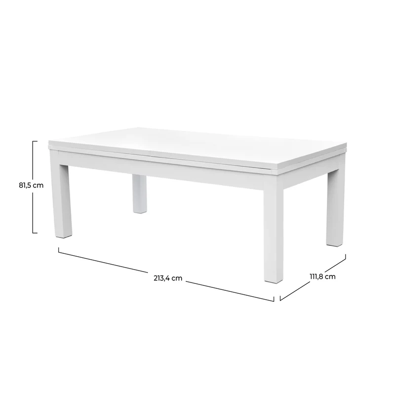 Table de Billard Eddie convertible blanche tapis bleu