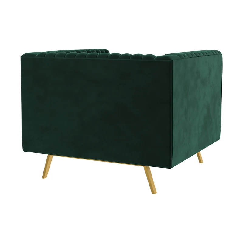 Fauteuil Gatsby en velours vert foncé