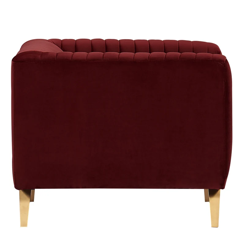Fauteuil Gatsby en velours bordeaux