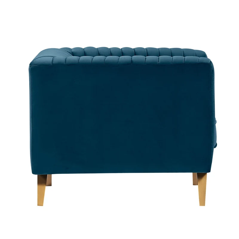 Fauteuil Gatsby en velours bleu foncé
