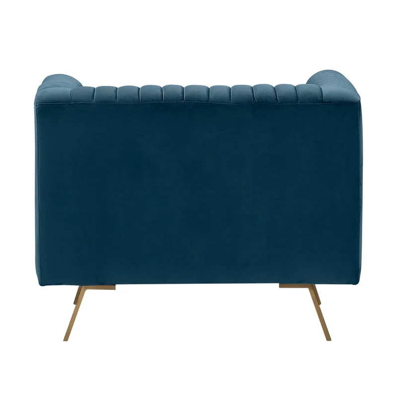 Fauteuil Gatsby en velours bleu foncé