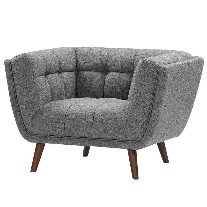 Fauteuil Carmen capitonné gris