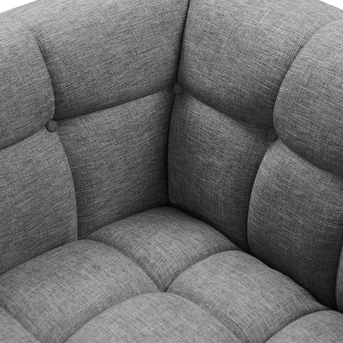 Fauteuil Carmen capitonné gris
