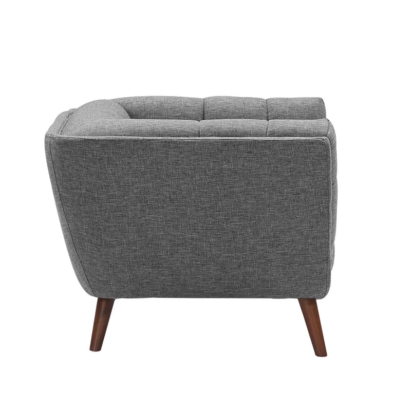 Fauteuil Carmen capitonné gris