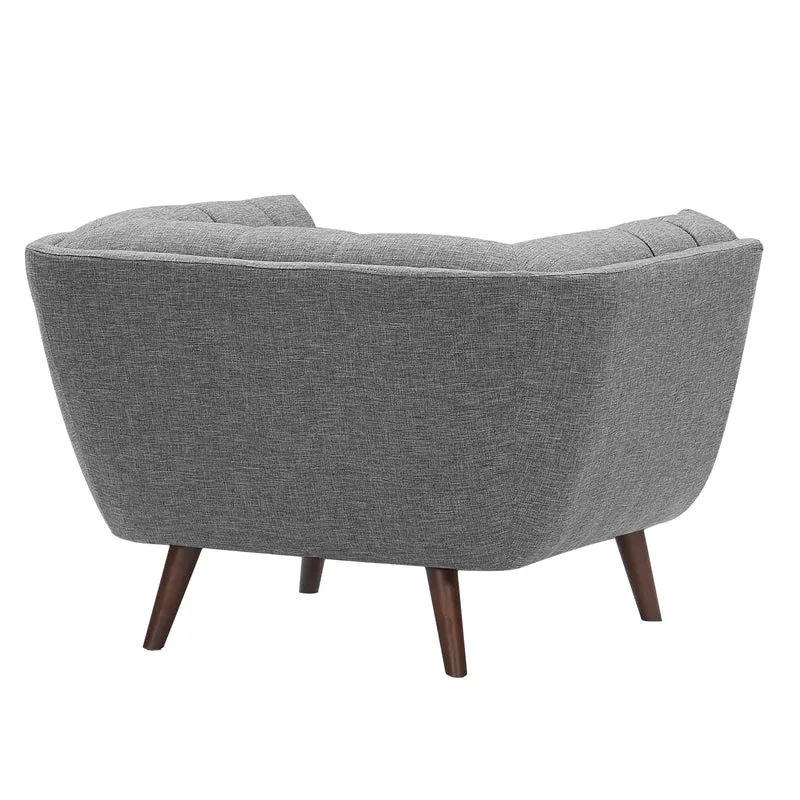 Fauteuil Carmen capitonné gris