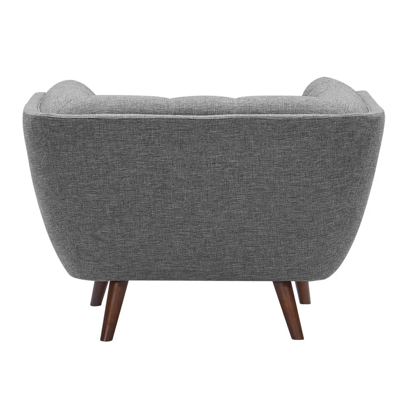 Fauteuil Carmen capitonné gris