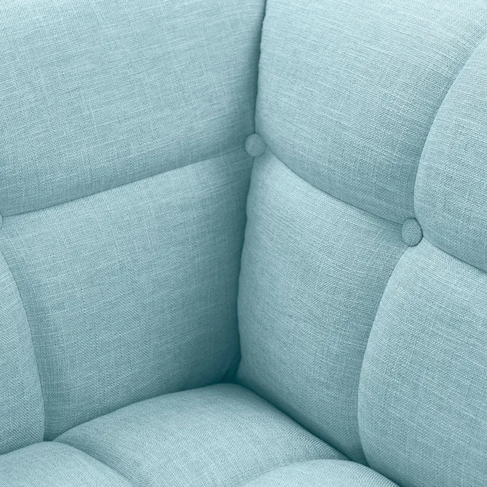 Fauteuil Carmen capitonné bleu clair