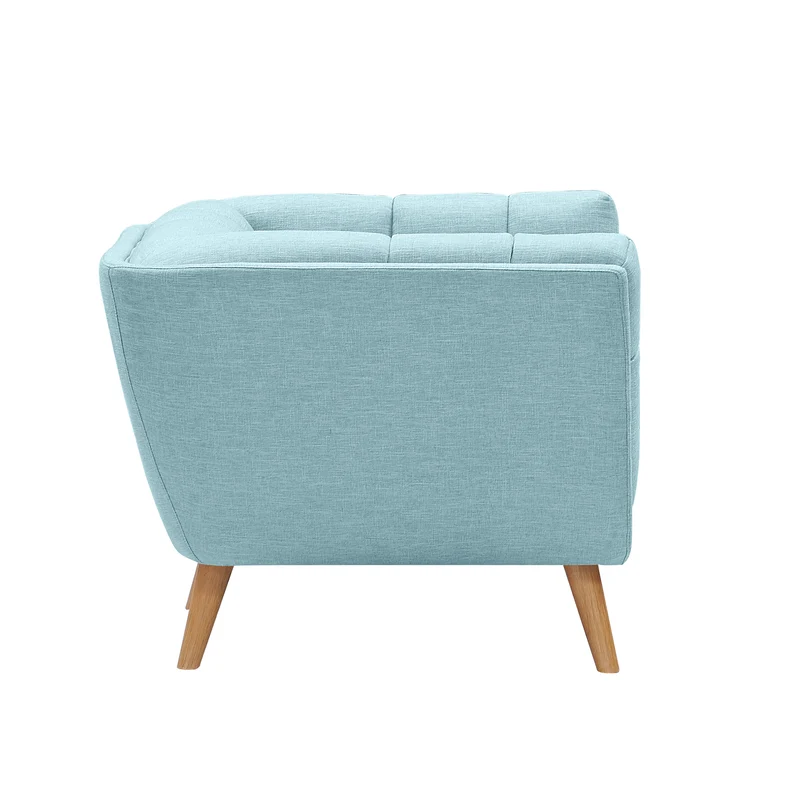 Fauteuil Carmen capitonné bleu clair