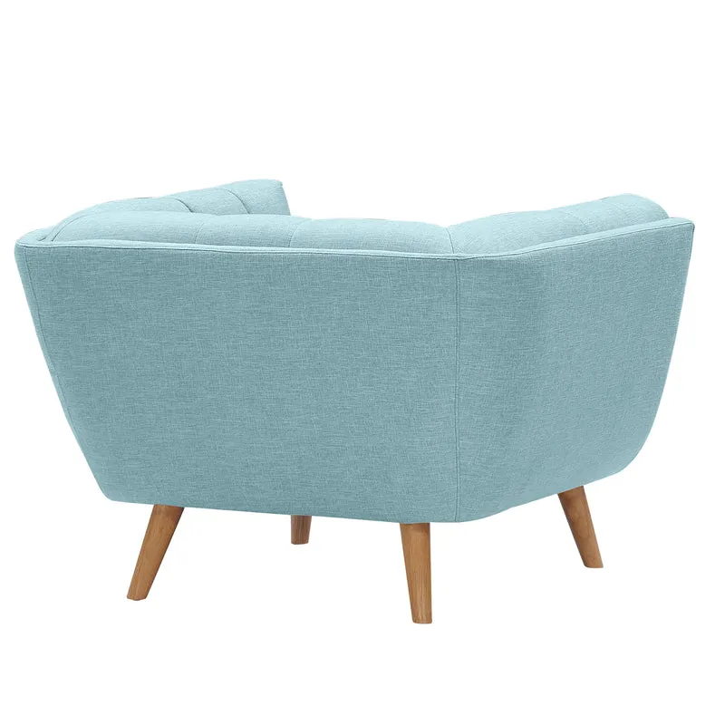 Fauteuil Carmen capitonné bleu clair