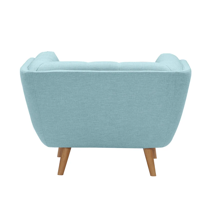 Fauteuil Carmen capitonné bleu clair