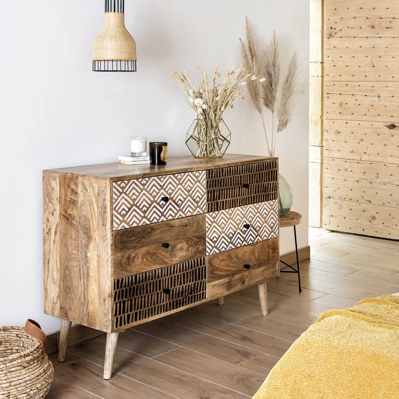Commode Tali en bois 6 tiroirs