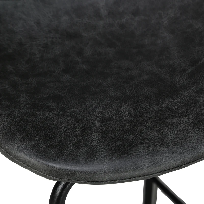 Chaise pour îlot central Henrik en cuir synthétique grise/noire 65 cm (lot de 2)