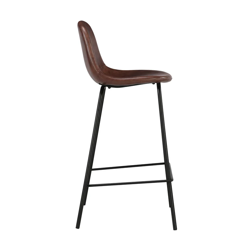 Chaise pour îlot central Henrik en cuir synthétique marron 65 cm (lot de 2)