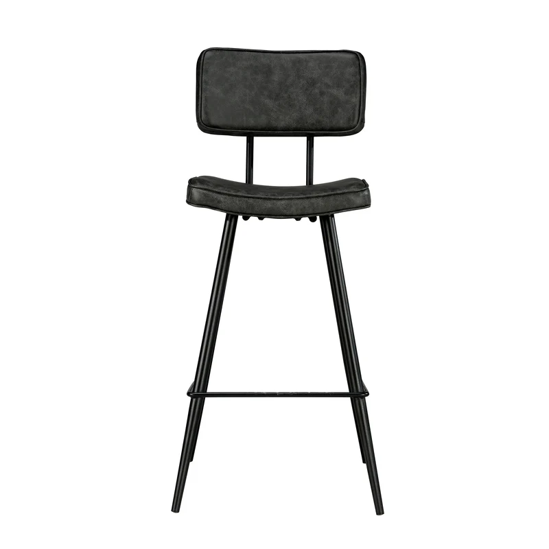 Chaise de bar mi-hauteur Texas grise / noire 66 cm (lot de 2)