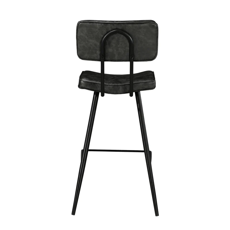Chaise de bar mi-hauteur Texas grise / noire 66 cm (lot de 2)