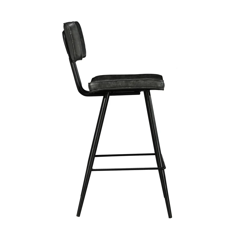 Chaise de bar mi-hauteur Texas grise / noire 66 cm (lot de 2)