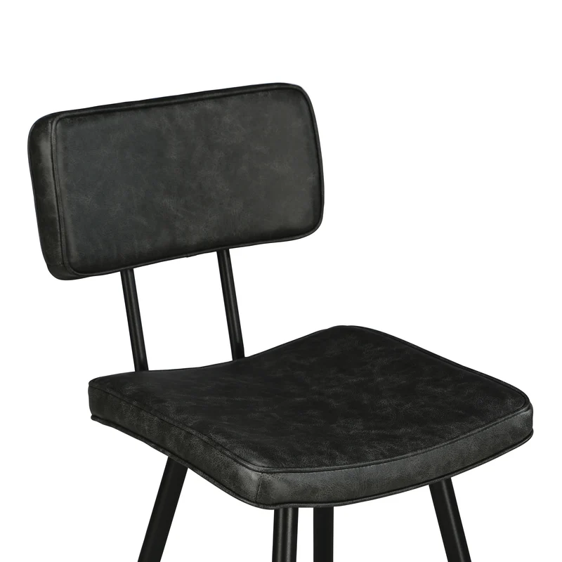 Chaise de bar mi-hauteur Texas grise / noire 66 cm (lot de 2)