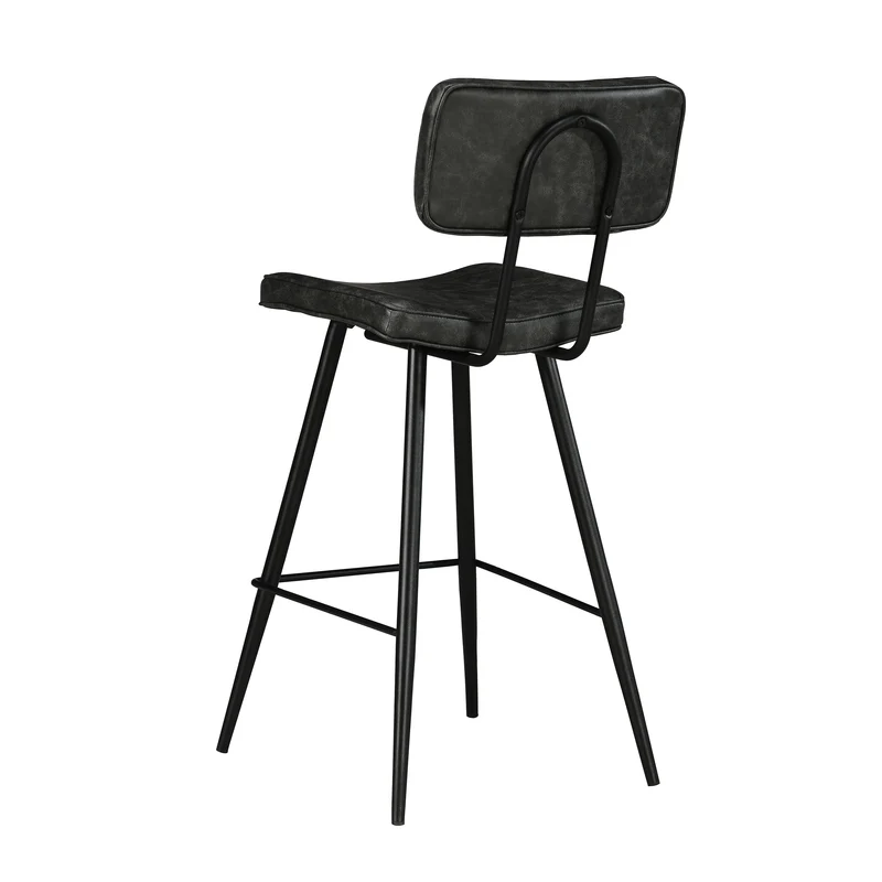 Chaise de bar mi-hauteur Texas grise / noire 66 cm (lot de 2)