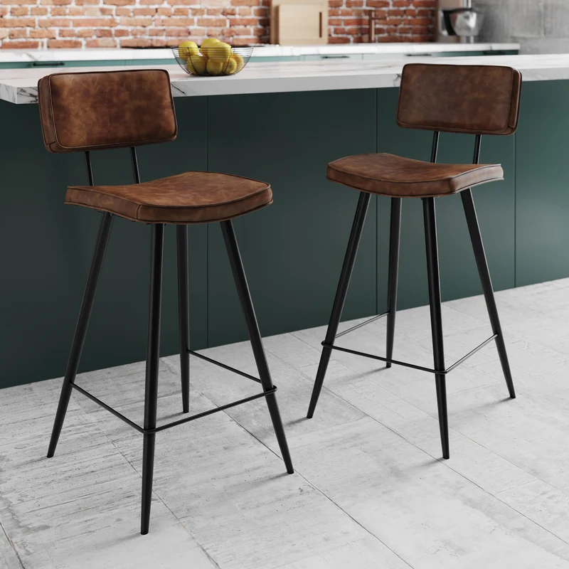 Chaise de bar mi-hauteur Texas marron 66 cm (lot de 2)