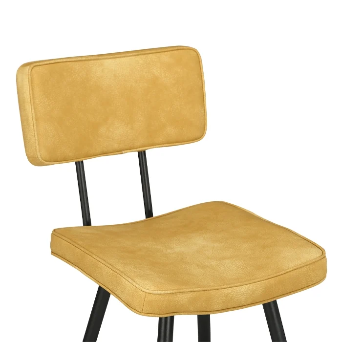 Lot de 2 chaises de bar mi-hauteur 66 cm en cuir synthétique jaune