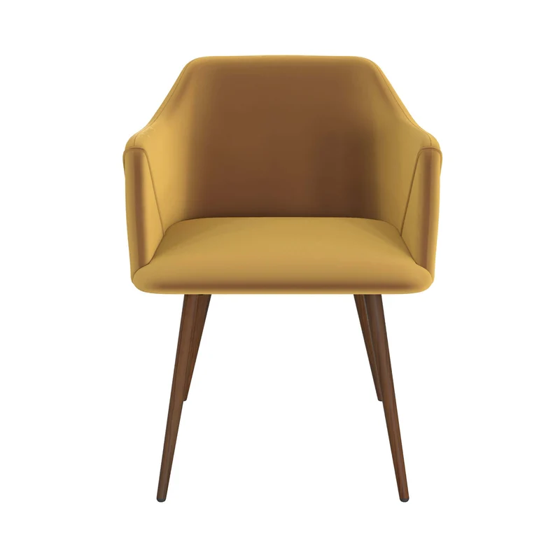 Chaise Daisy en velours jaune moutarde (lot de 2)