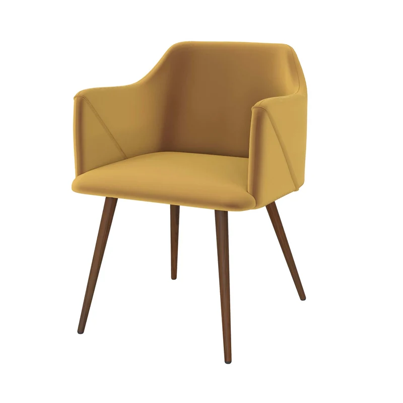 Chaise Daisy en velours jaune moutarde (lot de 2)