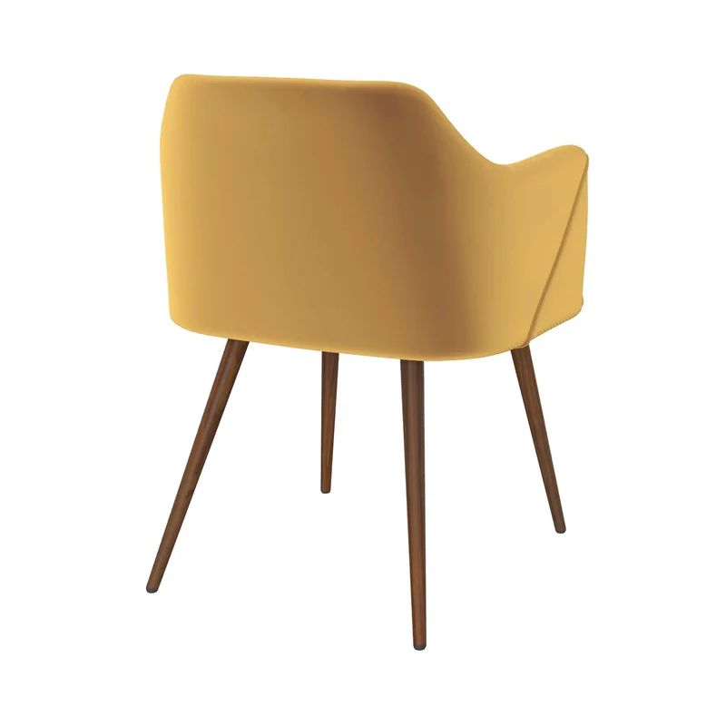 Chaise Daisy en velours jaune moutarde (lot de 2)