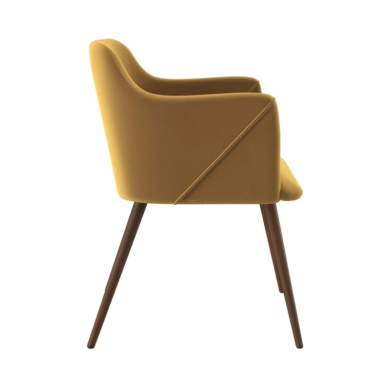 Chaise Daisy en velours jaune moutarde (lot de 2)