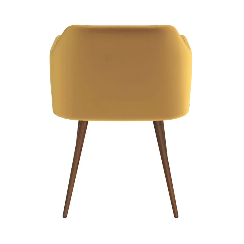 Chaise Daisy en velours jaune moutarde (lot de 2)
