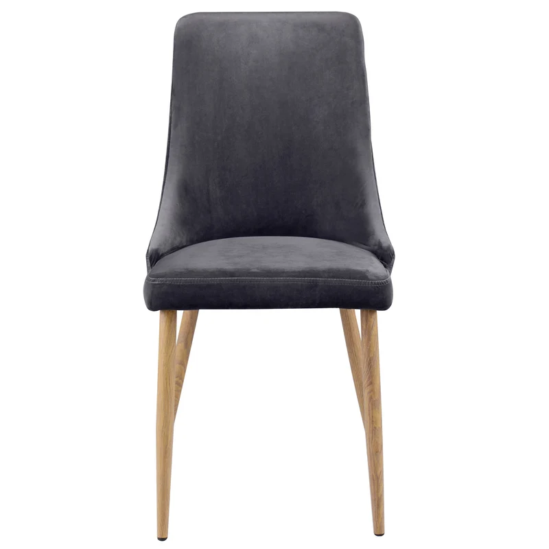 Chaise Vinni en velours gris (lot de 2)