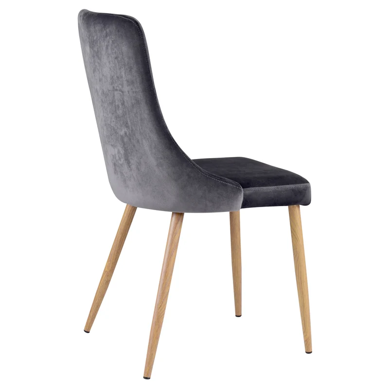 Chaise Vinni en velours gris (lot de 2)
