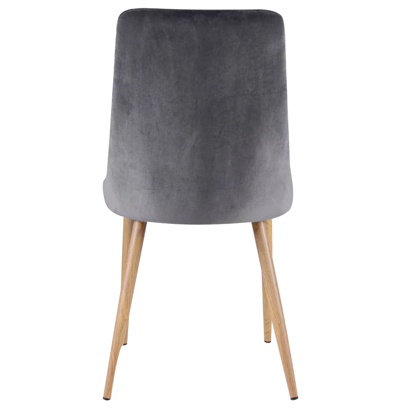 Chaise Vinni en velours gris (lot de 2)