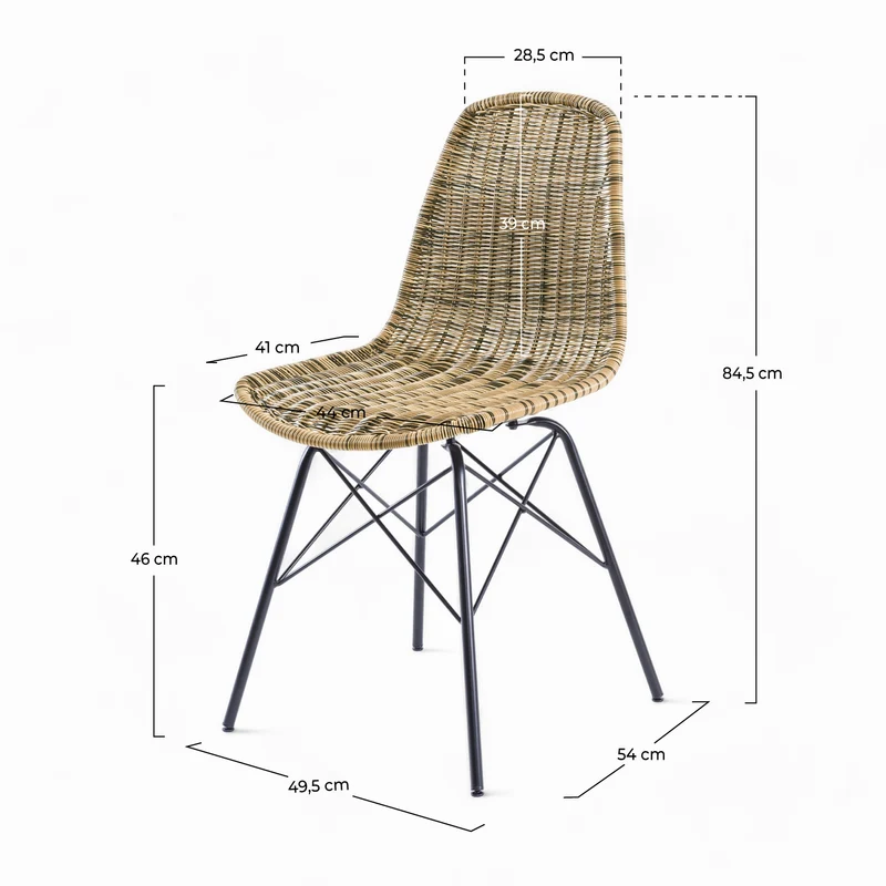 Chaise de jardin Tiptur en résine tressée naturelle (lot de 2)