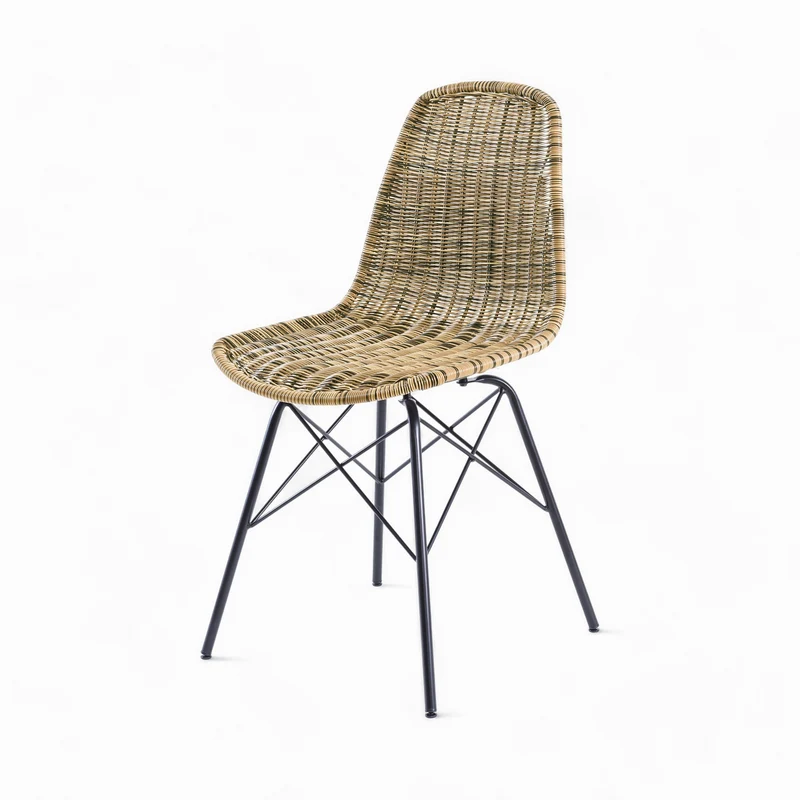 Chaise de jardin Tiptur en résine tressée naturelle (lot de 2)