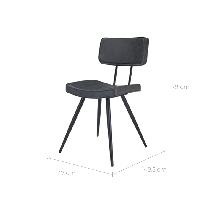 Chaise Texas grise / noire (lot de 2)
