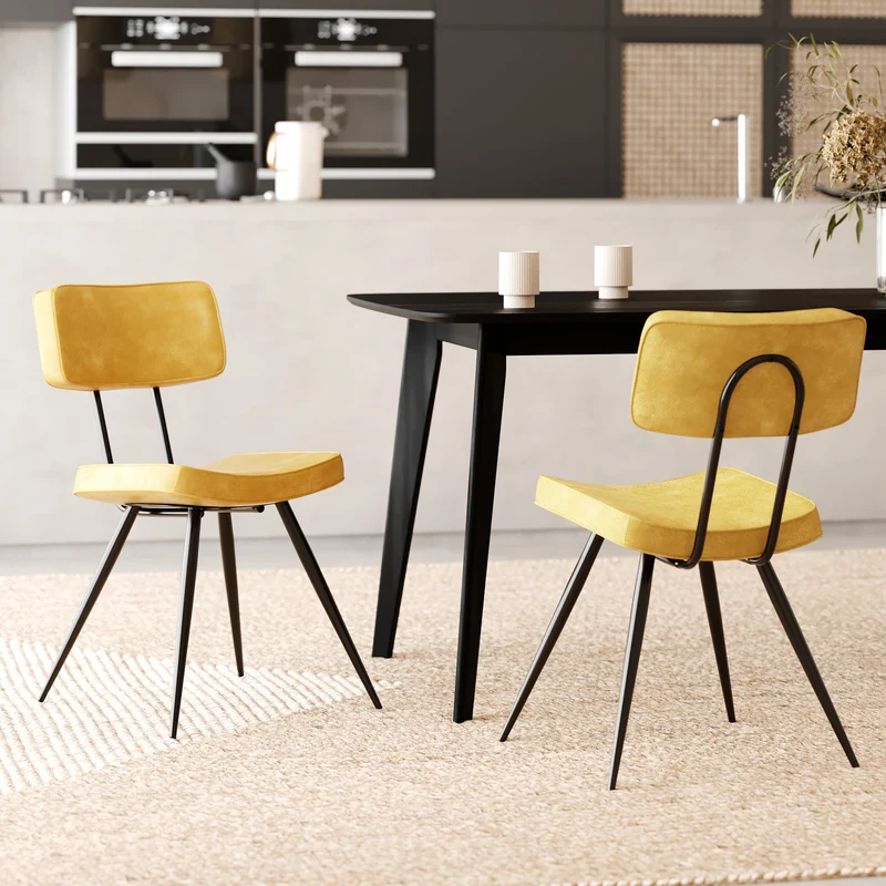 Chaise Texas jaune (lot de 2)