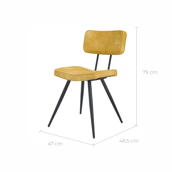 Chaise Texas jaune (lot de 2)