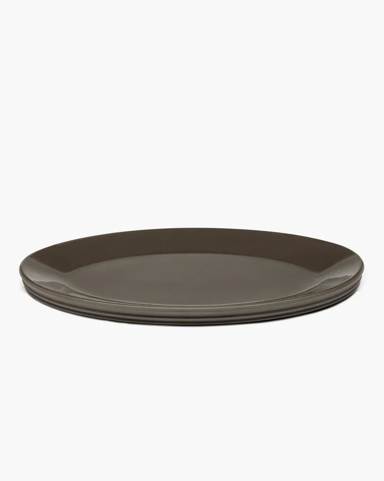 Plat de service ovale L Slate Dune