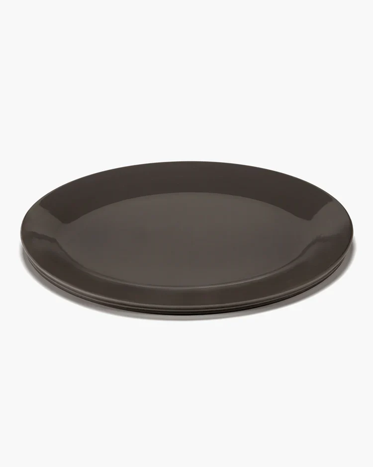 Plat de service ovale L Slate Dune