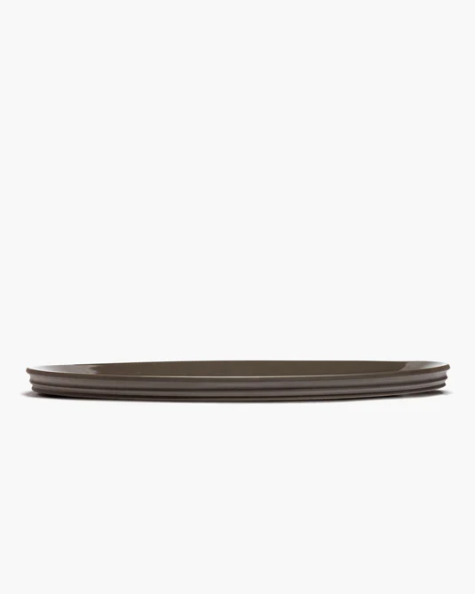Plat de service ovale L Slate Dune
